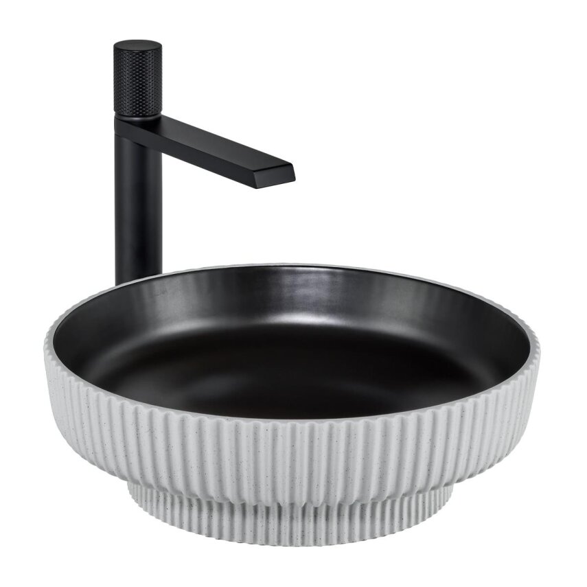 Tezgah Üstü Lavabo Mat Siyah & Beyaz E-W1501MSB - 1