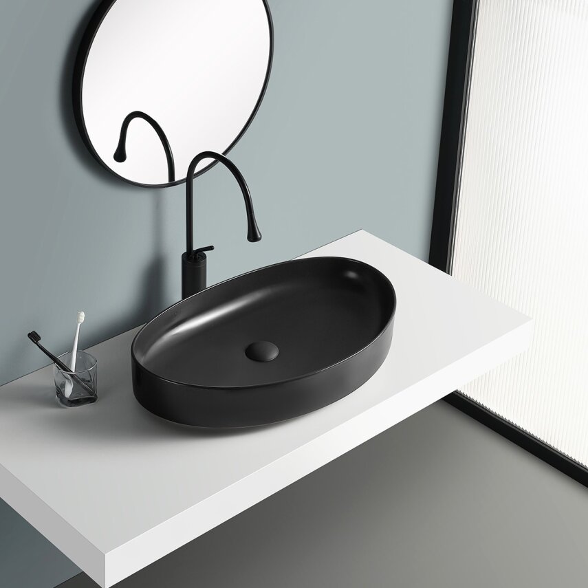 Tezgah Üstü Lavabo Mat Siyah EY-4714MS  - 3