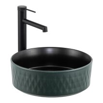 Tezgah Üstü Lavabo Mat Yeşil & Siyah E-W5001YS 