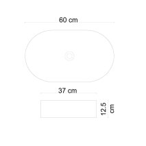  Tezgah Üstü Lavabo Parlak Beyaz E-W1202 - 2