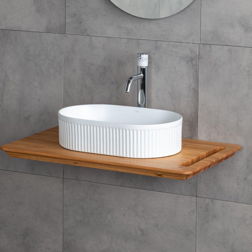 Tezgah Üstü Mat Beyaz Lavabo E-W1002MB  - 3