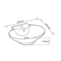Tezgah Üstü Porselen Lavabo E-4106  - 2
