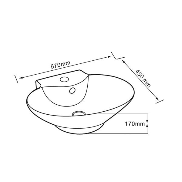 Tezgah Üstü Porselen Lavabo E-4106  - 2