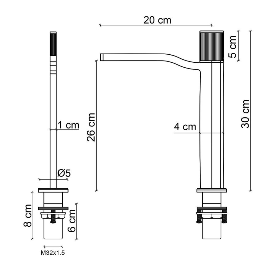 Yüksek Lavabo Bataryası Krom FA-7021  - 2
